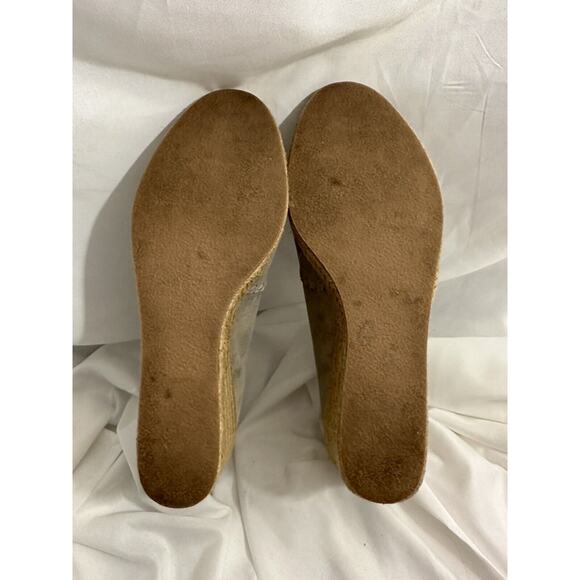 Jack Rogers Women’s Palmer Silver Espadrilles Wedge Heels Sandals Size 9M - Picture 3 of 7